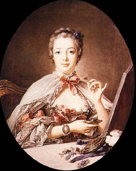 Francois Boucher Marquise de Pompadour at the Toilet-Table oil painting image